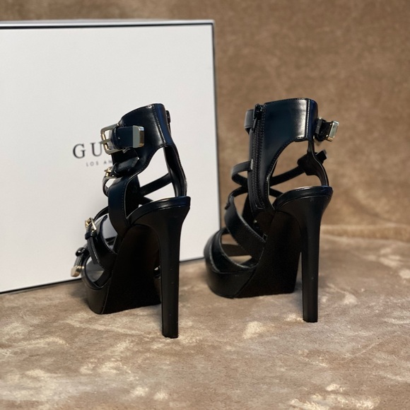Guess Black Strappy Heels - Picture 7 of 16